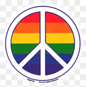 Pride Rainbow Peace Sign - Rainbow Peace Sign