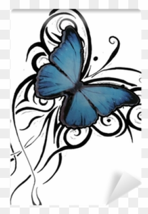 Schmetterling Sommerfugl Tatovering Fototapet • Pixers® - Butterfly Tattoo Tribal Blue