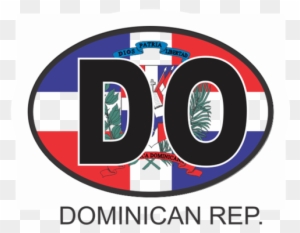 Oval Car Stickers - Dominican Republic Osc2 Colour Oval Car Decal
