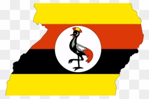 Outline Of Map Of Uganda, With Ugandan Flag Overlayed - Uganda Flag Country