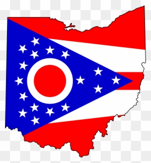 Ohio Map Clipart - Flag Map Of Ohio