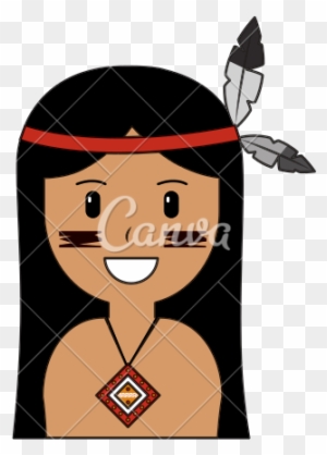 Cartoon Native American Indian - Cartoon Native American