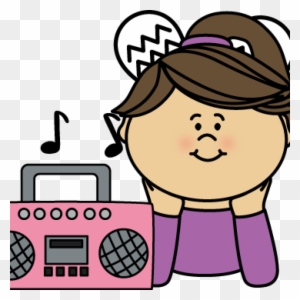 Listening To Music Clipart Girl Listening To Music - Boy And Girl Listening To Music Clipart