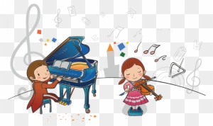 Piano Cartoon Music Child - Children Playing Music