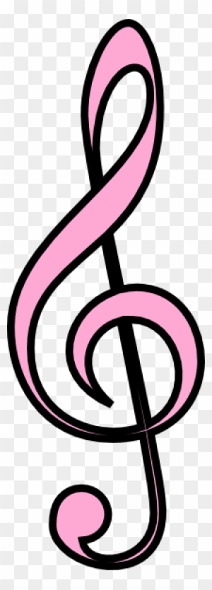 Colorful Treble Clef Clipart - Drawing Of A Music Note
