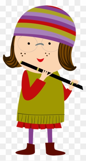 Music ‿✿⁀ - Girl Playing Flute Clipart Png