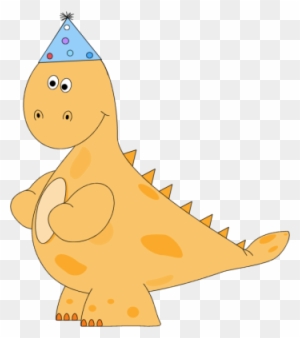 Orange Dinosaur Birthday Party Hat - Dinosaur With Party Hat