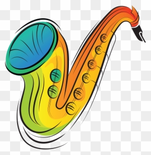 Musical Instruments Cartoon Saxophone Clip Art - Cartoon Pictures Of Musical Instruments