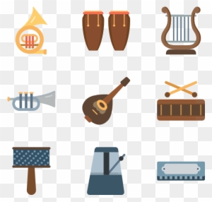 Color Musical Icons - Percussion Instrument Free Icons Set