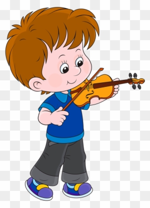 Boy Playing Violin Cartoon