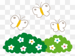 お花畑と３匹の蝶々のイラスト 大分 県 べ っ ぴょん Free Transparent Png Clipart Images Download