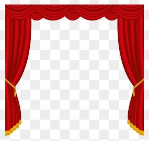 Stage Curtainsred Curtainspuppet Theatrealtered Artclipart - Curtain Transparent