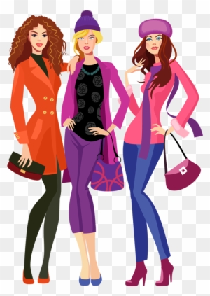 Fashion Clipart Going Shopping - Fashion Cartoon Transparent