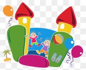 Bounce House Clipart - Community Fun Day Poster