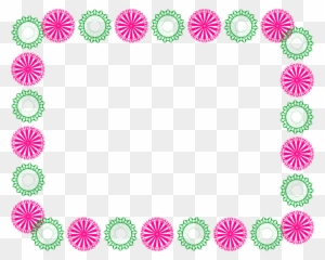 Illustration Of A Blank Frame Border Of Pink And Green - Border Pink Design Clipart