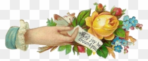 Victorian Era Floral Design Bokmärke Cut Flowers Clip - Rose
