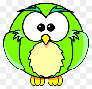 Green Owl Clipart - Simple Drawing Pages Cartoon Animals - Free Transparent  PNG Clipart Images Download