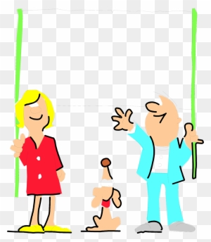 Illustration Of A Man And Woman Holding A Blank Banner - Illustration