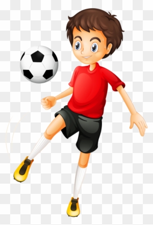 Kid Football Player Cartoon Image H - Boy Playing Soccer Cartoon