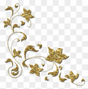 Gold Round Floral Border Transparent Clip Art Image 