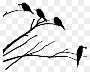 Onlinelabels Clip Art - Bird On Branch Silhouette Png