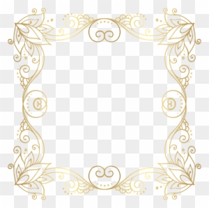 Gold Border Frame Png Clip Art Image - Curly Borders Gold Png