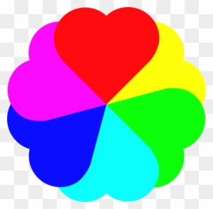 Rainbow Flower Cliparts 5, Buy Clip Art - Rainbow Love Heart Clipart