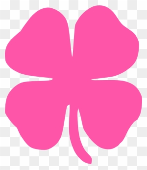 Vector Pink Clover Four Leaf Clip Art Vector - Pink 4 Leaf Clover