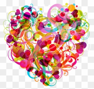 Abstract Colorful Heart Png Clipart - Colorful Png