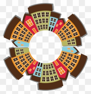 Free Clipart Of A Town Frame - Circle Abstract Png Frame