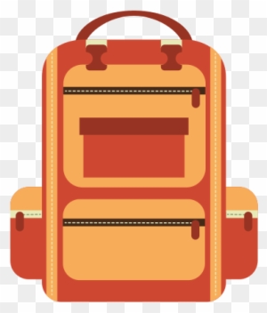 Red And Orange Camping Bag Travel Icon - Graphic Design