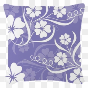 Periwnkle Hibiscus Flower Pattern Woven Throw Pillow - Periwnkle Hibiscus Flower Pattern Shower Curtain