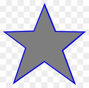 Silver Blue Star Clip Art - 5 Point Star Symbol
