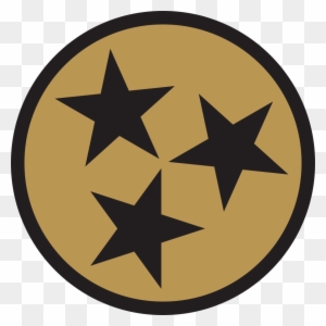 Gold Tri-star 3 Inch All Weather Sticker - Tennessee State Flag Orange