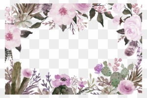 Cut Flowers Watercolor Painting - Transparent Spring Watercolor Border