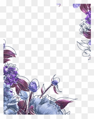 Wedding Invitation Flower Floral Design Birthday Save - Purple Flower Border Png