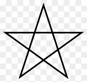 Five Pointed Star Lined - Many Triangles In A Star