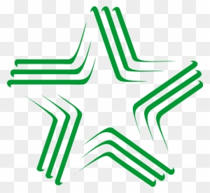 Green Gradient Star With Stripes Clip Art At Clker - Best Clip Art Logo