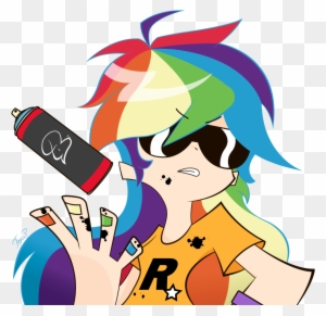 Joemasterpencil, Human, Humanized, Panty And Stocking - Panty And Stocking Rainbow Dash