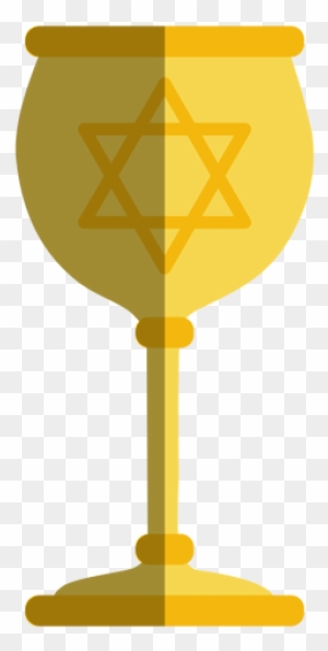 Golden Goblet With Jewish Star Transparent Png - Transparency