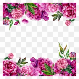 Wedding Invitation Flower Greeting Card Peony - Floral Border Pink Purple