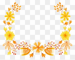 Yellow Flower Semicircle Clip Art - Yellow Flower Border Png