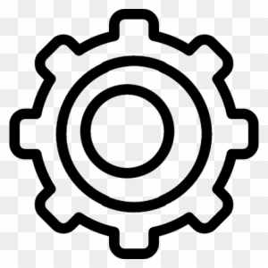 Settings Gear Symbol Outline In A Circle Vector - Icon
