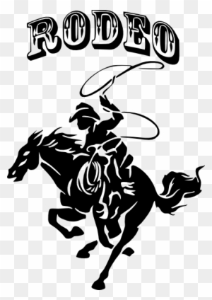 Cowboy Rodeo Rider Silhouette Picture In Black Vinyl - Cow Boy Rodeo