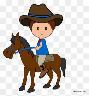 Cowboy On A Horse, Free Clip Art Image - Cowboy