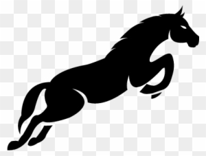 Jumping Black Horse Side Vector - Jumping Horse Icon