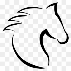 Horse Head With Hair Outline From Side View Vector - Horse Icon Transparent Background
