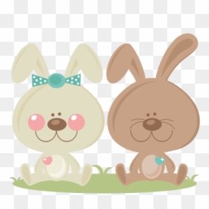 Boy And Girl Easter Bunny Scrapbook Cuts Svg Cutting - Kate's Cuttables Hearts Clipart