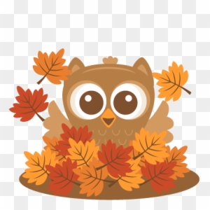 Owl In Leaves Svg Scrapbook Cut File Cute Clipart Files - Cute Fall Owl Clipart