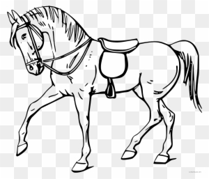 Quarter Horse Animal Free Black White Clipart Images - Outline Of A Horse